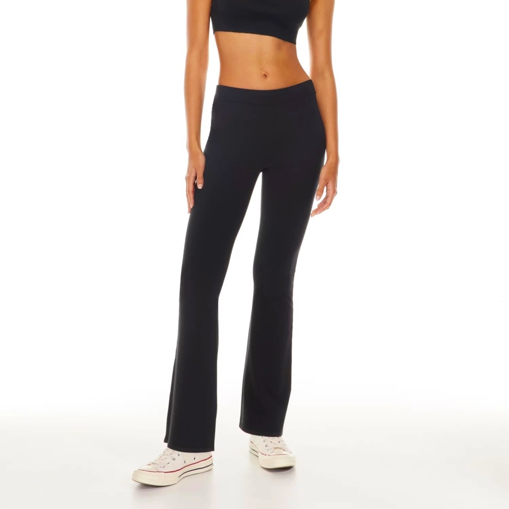 Aritzia high waisted flared knit pants